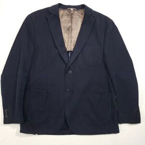 JKT New York Sport Coat Mens 44R Navy Blue Bond Cotton Blazer Casual 155-101-875